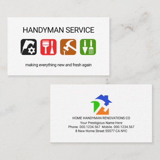 Home Repair Design Tools Placard 名刺 (正面/裏面)