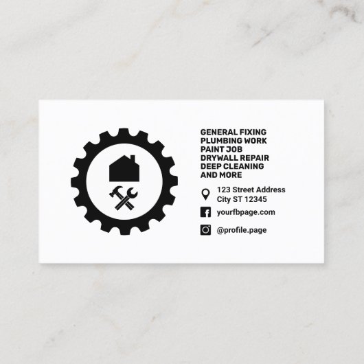 Home repair logo handyman 名刺 (裏面)