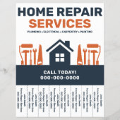 Home Repair Services Tear-Off Tabs Flyer チラシ (正面)