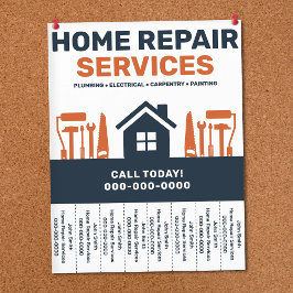 Home Repair Services Tear-Off Tabs Flyer チラシ