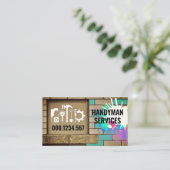 Home Repairs Brick Wall Paint Splatter 名刺 (スタンド正面)