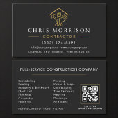 Home Repairs Contractor Black Gold QR Code 名刺