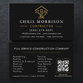 Home Repairs Contractor Black Gold QR Code 名刺