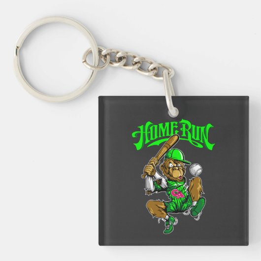 Home Run Monkey Baseball キーホルダー (正面)