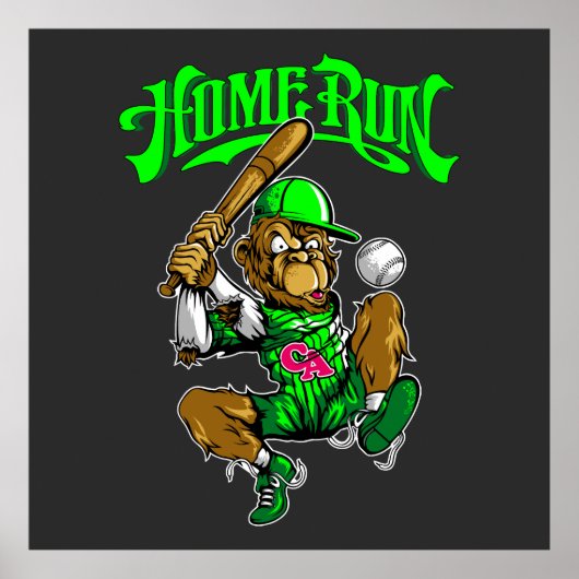 Home Run Monkey Baseball ポスター (正面)