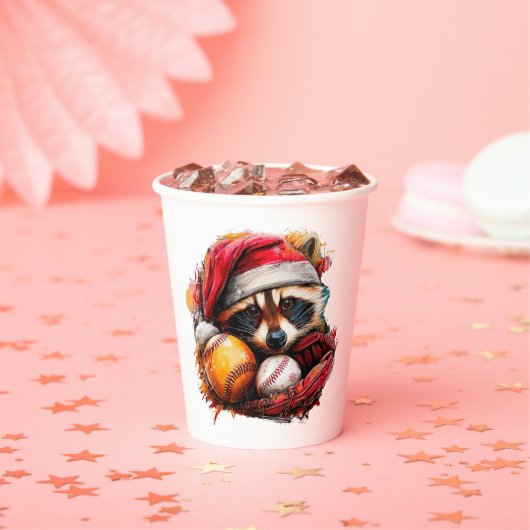 Home-Run Raccoon Ballgame Paper Cup 紙コップ (インサイチュ)