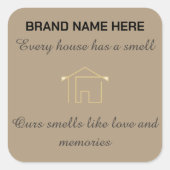 Home Scent Candle Label | Customize with Your Logo スクエアシール (正面)