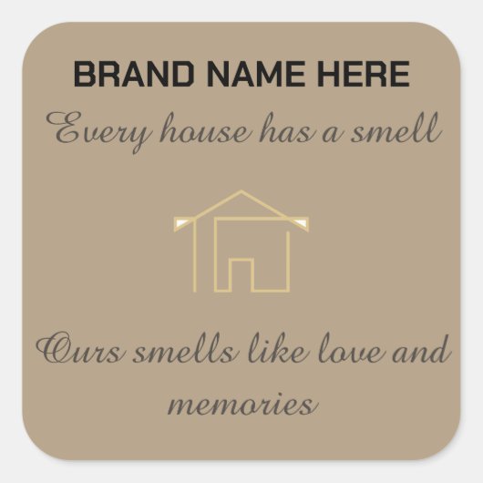 Home Scent Candle Label | Customize with Your Logo スクエアシール (正面)