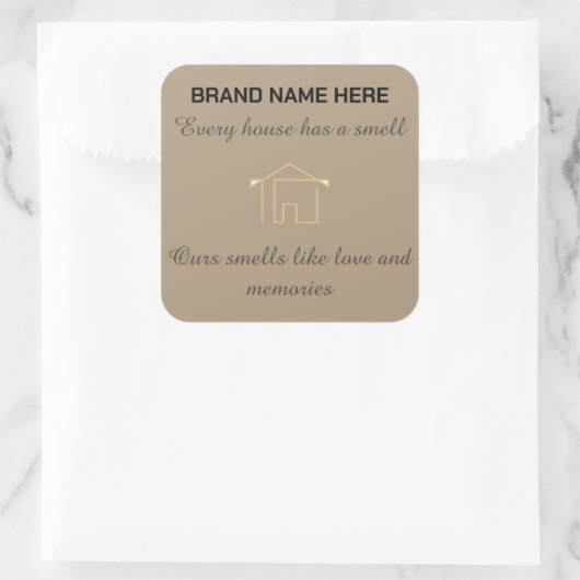 Home Scent Candle Label | Customize with Your Logo スクエアシール (バッグ)