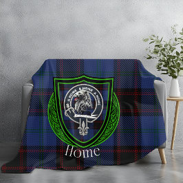 Home Scottish Clan Tartan Crest フリースブランケット
