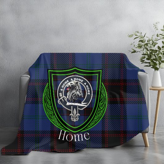 Home Scottish Clan Tartan Crest フリースブランケット