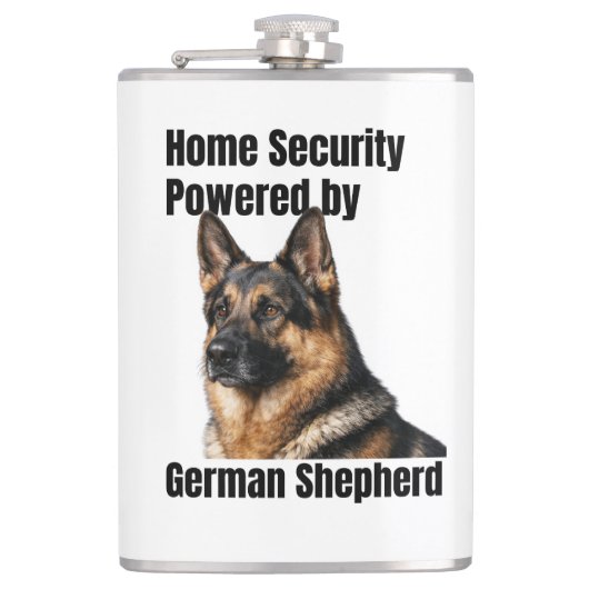 Home Security Powered by German Shepherd フラスク (正面)