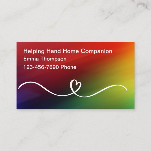 Home Senior Companion Business Contact Cards コーリングカード (正面)