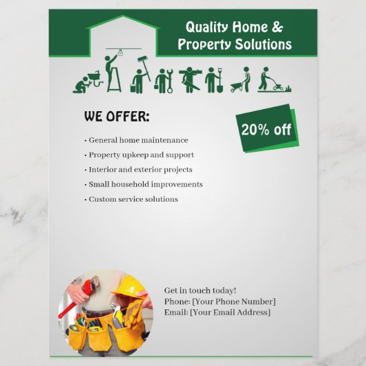 Home Services Flyer Template チラシ (正面)