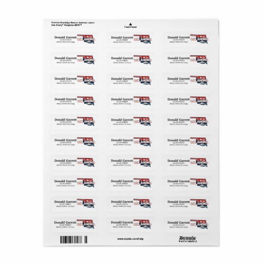 Home State Oklahoma Retro Color Address ラベル (フルシート)