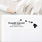 Home State Outline Heart Hawaii Address ラベル (インサイチュ)