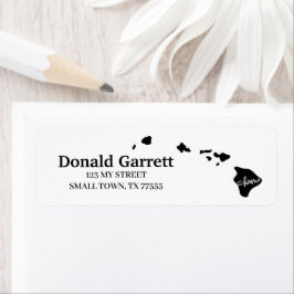 Home State Outline Heart Hawaii Address ラベル