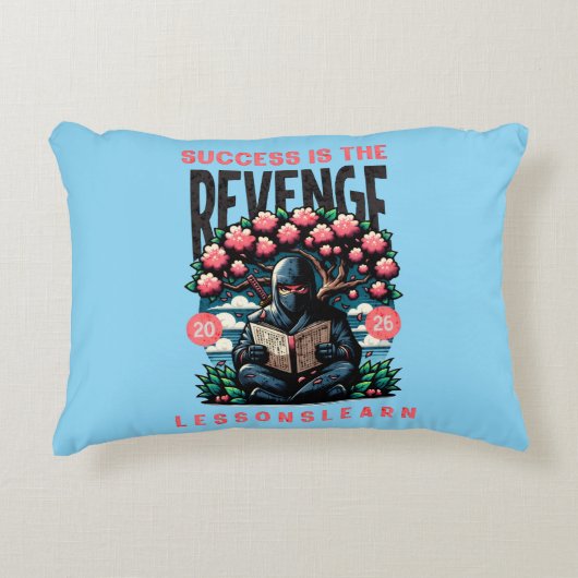HOME SUCCESS REVENGE LESSONS LEARN ACCENT PILLOW  アクセントクッション (正面)