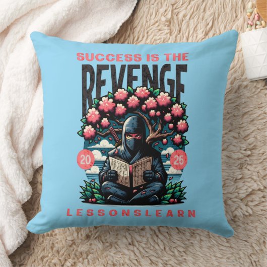 HOME SUCCESS REVENGE LESSONS LEARN THROW PILLOW  クッション (ブランケット)