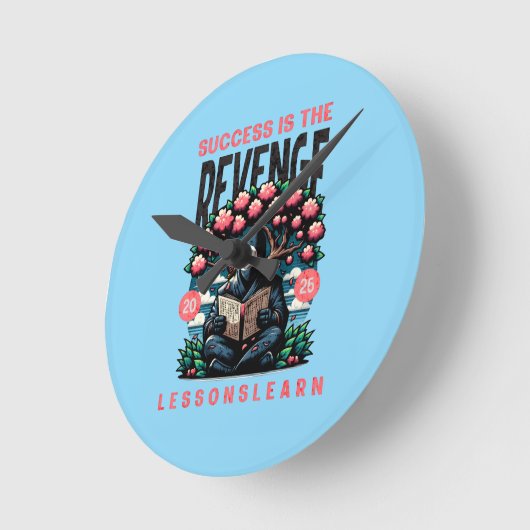 HOME SUCCESS REVENGE LESSONS LEARN WALL CLOCK ラウンド壁時計 (傾斜)