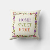 "HOME SWEET HOME"春フローラ紫、オレンジ クッション (裏面)