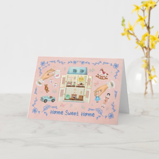 Home Sweet Home Dollhouse Dream カード (黄色い花)