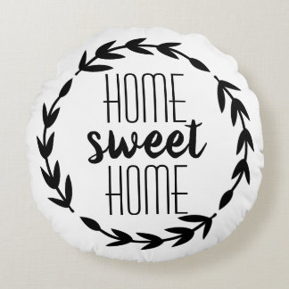 Home Sweet Home Farmhouse Pillow ラウンドクッション