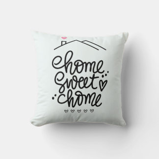 Home Sweet Home – Handwritten Pillow Design クッション