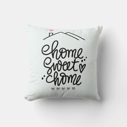 Home Sweet Home – Handwritten Pillow Design クッション (正面)