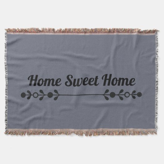 Home Sweet Home Minimal Typography スローブランケット (正面)