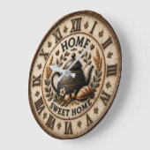 Home Sweet Home Rustic Farmhouse ラージ壁時計 (傾斜)