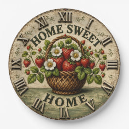 Home Sweet Home Strawberry Basket Farmhouse ペーパープレート