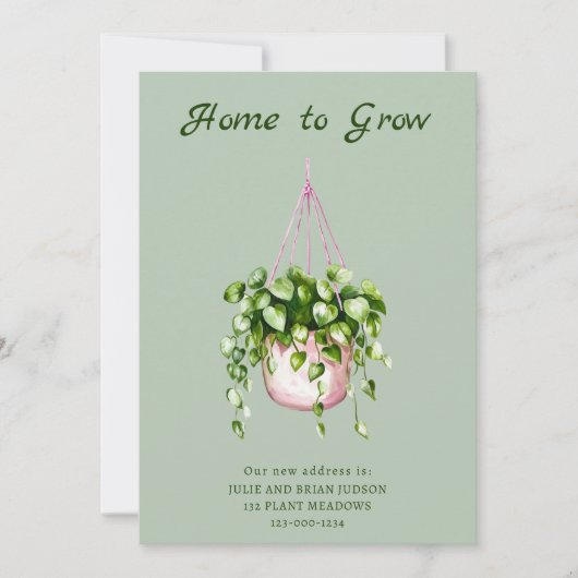 Home to Growの新しいアドレスに関する発表 案内状 (正面)