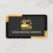 Home Truck Movers On Black Gold Tab Corners 名刺 (正面)
