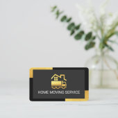 Home Truck Movers On Black Gold Tab Corners 名刺 (スタンド正面)
