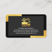 Home Truck Movers On Black Gold Tab Corners 名刺 (裏面)