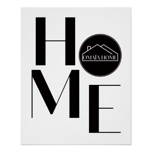 HOME Typography Wall Art ポスター (正面)
