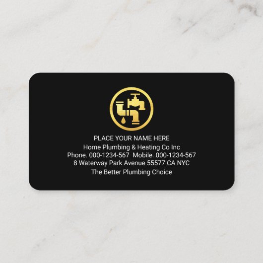 Home With Leaking Plumbing Gold Pipes 名刺 (裏面)