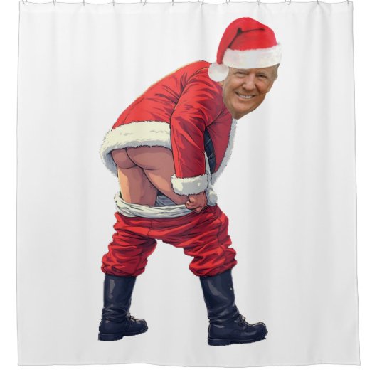 HOME-X Donald Trump Yelling Toilet Paper Roll, Fun シャワーカーテン (正面)