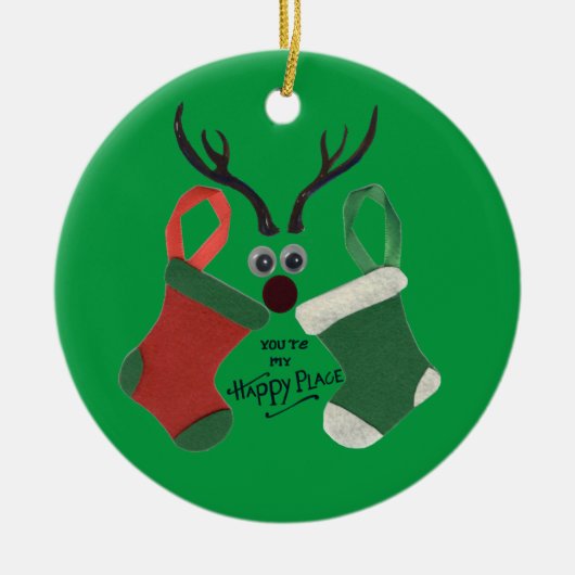 Home Youはクリスマスに私の幸せな場所 セラミックオーナメント (正面)