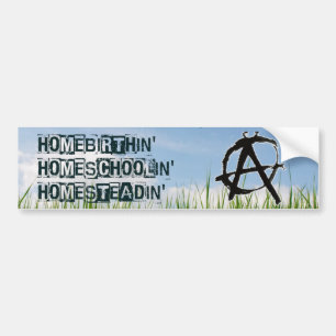 Homebirthin Homeschoolin Homesteadin バンパーステッカー