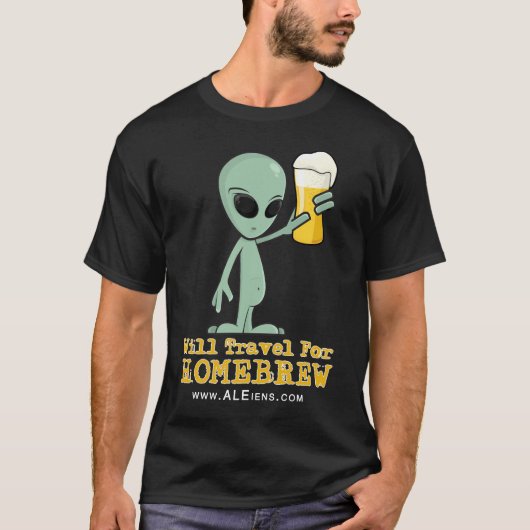 Homebrew -暗いワイシャツのために走行します tシャツ (正面)