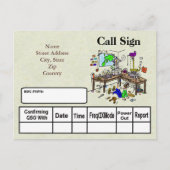 Homebrew Shack Explosion Ham Radio QSL Card ポストカード (正面)