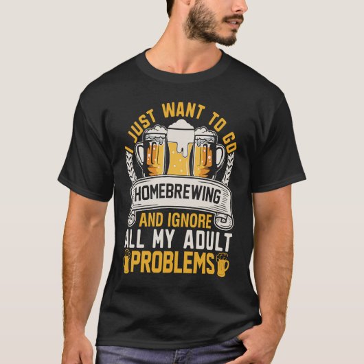 Homebrewing Beer Brewing Alcohol Drinker Alcoholic Tシャツ (正面)