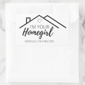 HomeGirl (真剣に、私は不動産仲介業者)。 長方形シール (バッグ)