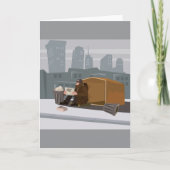 Homeless Man Holding Help Sign Urban Poverty カード (正面)