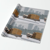 Homeless Man Holding Help Sign Urban Poverty ラッピングペーパー (アンロールド)