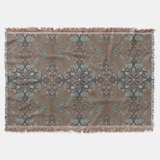 Homely cottage pattern スローブランケット (正面)