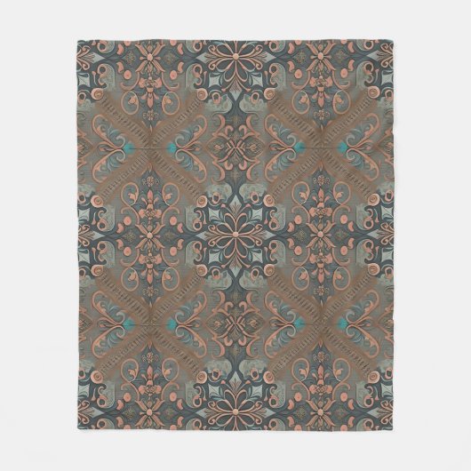 Homely cottage pattern フリースブランケット (正面)