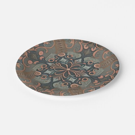 Homely cottage pattern ペーパープレート (アングル)